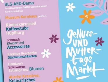🌸 Muttertagsmarkt Wiedlisbach
🚑 Wir sind vor Ort mit SAMI
🫀 BLS-AED Demo
📅 09.05. | 10–17 Uhr